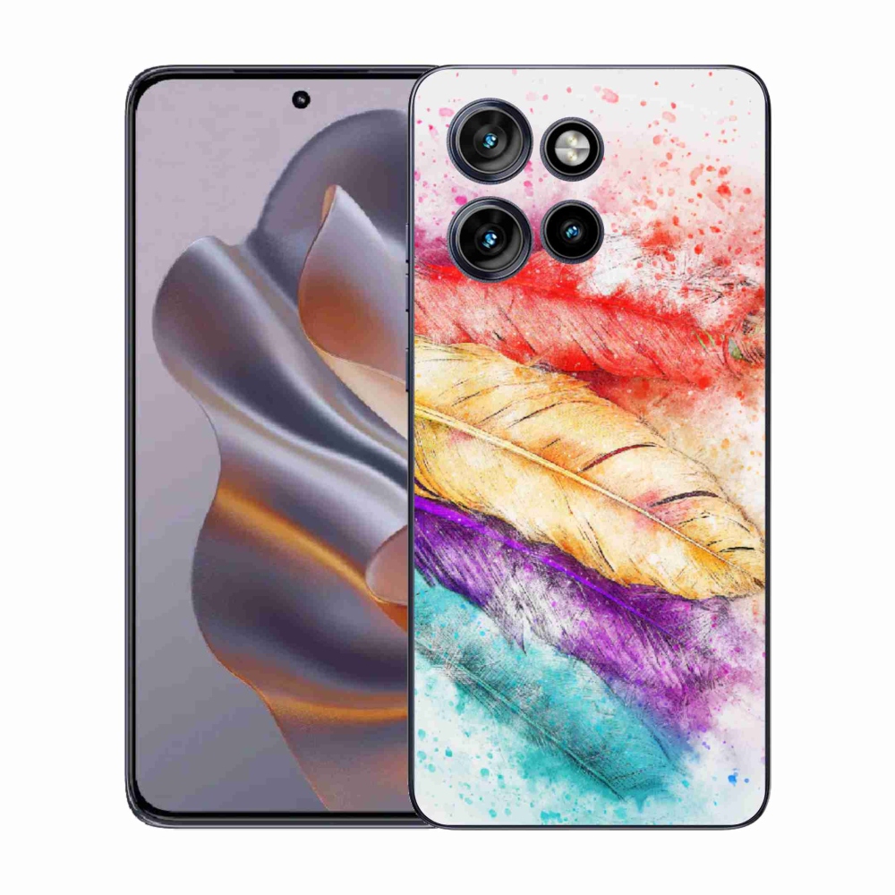 Gelový kryt mmCase na Motorola Edge 50 Neo - barevné peří