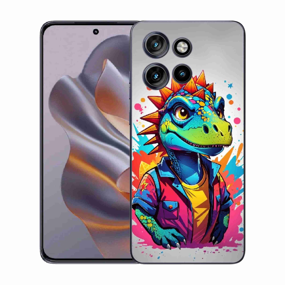 Gelový kryt mmCase na Motorola Edge 50 Neo - barevný dinosaurus