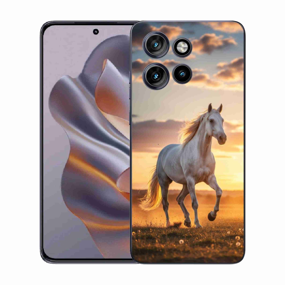 Gelový kryt mmCase na Motorola Edge 50 Neo - běžící bílý kůň 2