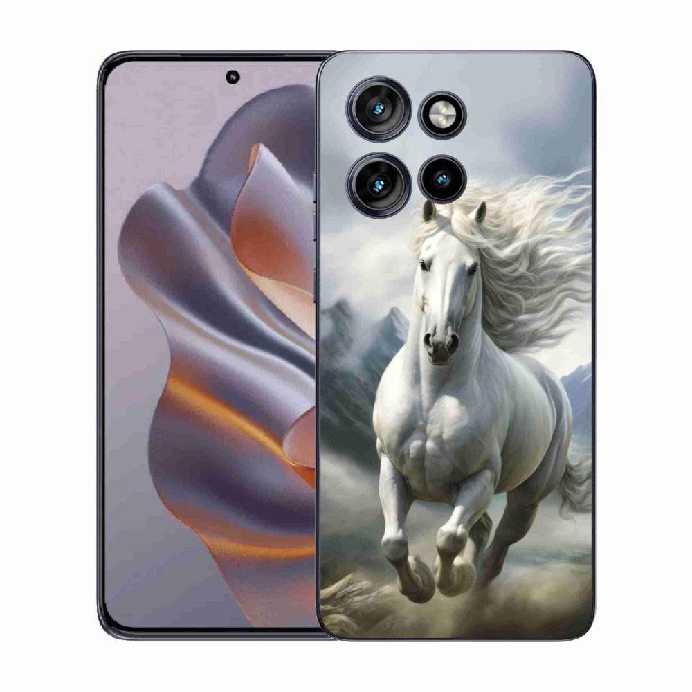 Gelový kryt mmCase na Motorola Edge 50 Neo - běžící bílý kůň 3