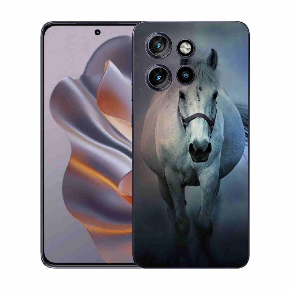 Gelový kryt mmCase na Motorola Edge 50 Neo - běžící bílý kůň