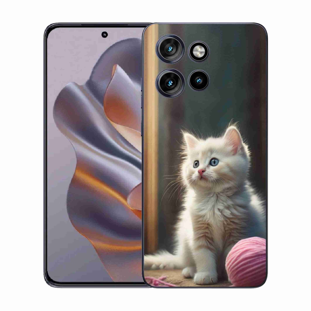 Gelový kryt mmCase na Motorola Edge 50 Neo - bílé kotě 2