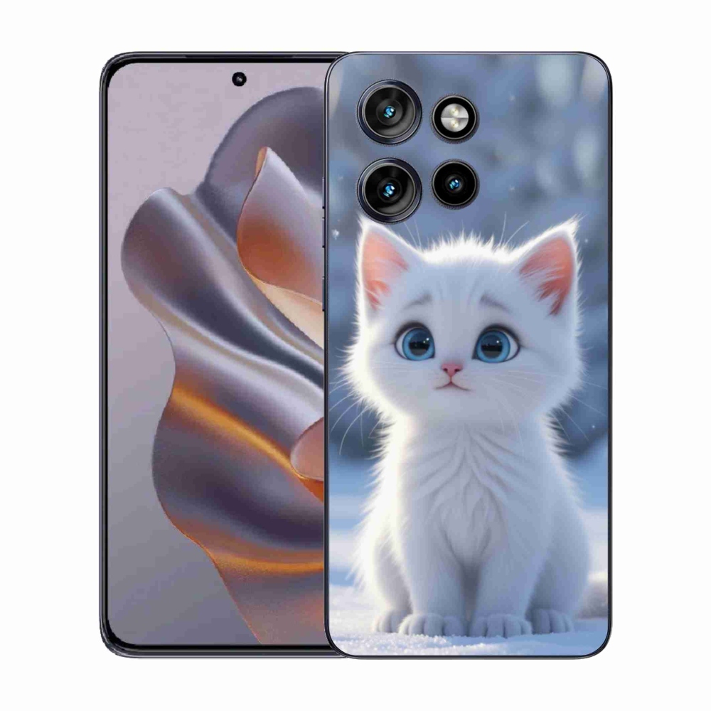 Gelový kryt mmCase na Motorola Edge 50 Neo - bílé kotě 3