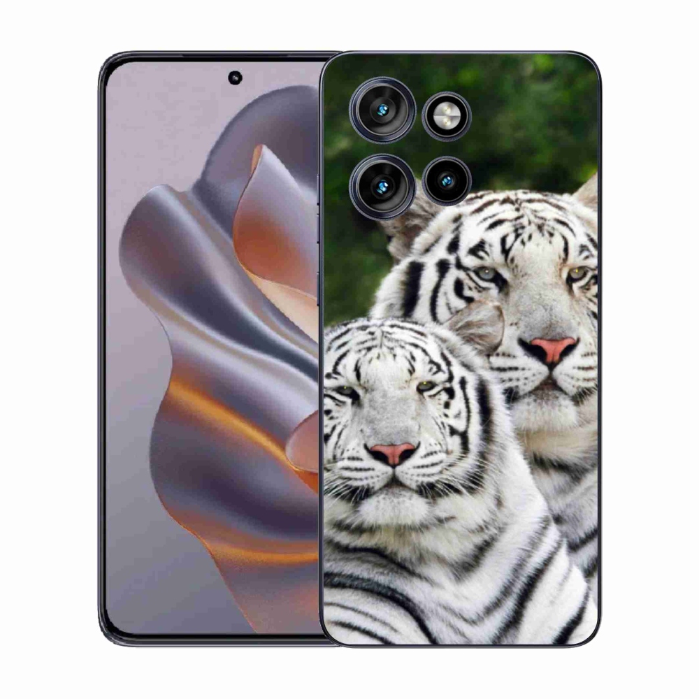 Gelový kryt mmCase na Motorola Edge 50 Neo - bílí tygři