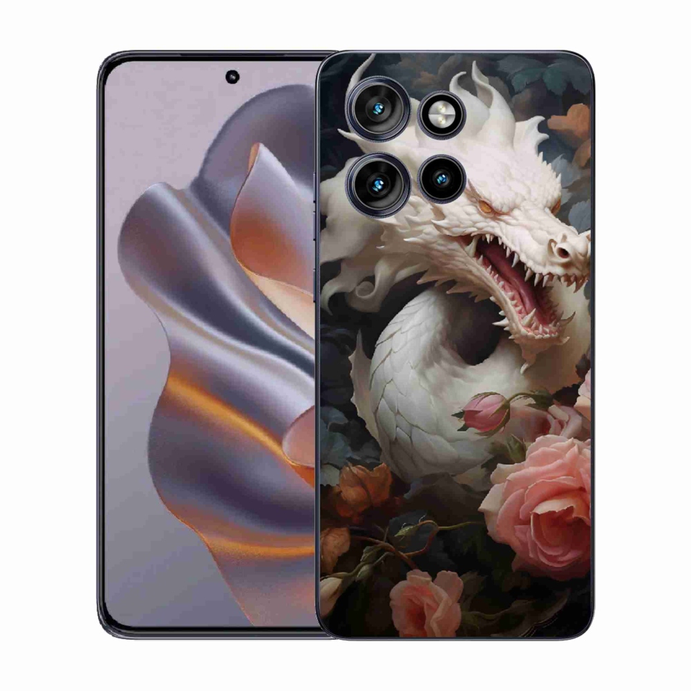 Gelový kryt mmCase na Motorola Edge 50 Neo - bílý drak