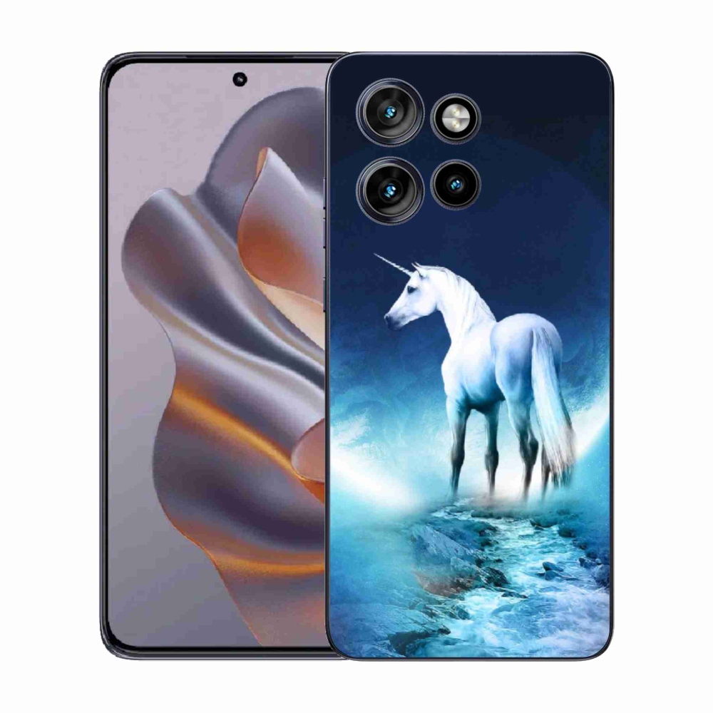Gelový kryt mmCase na Motorola Edge 50 Neo - bílý jednorožec