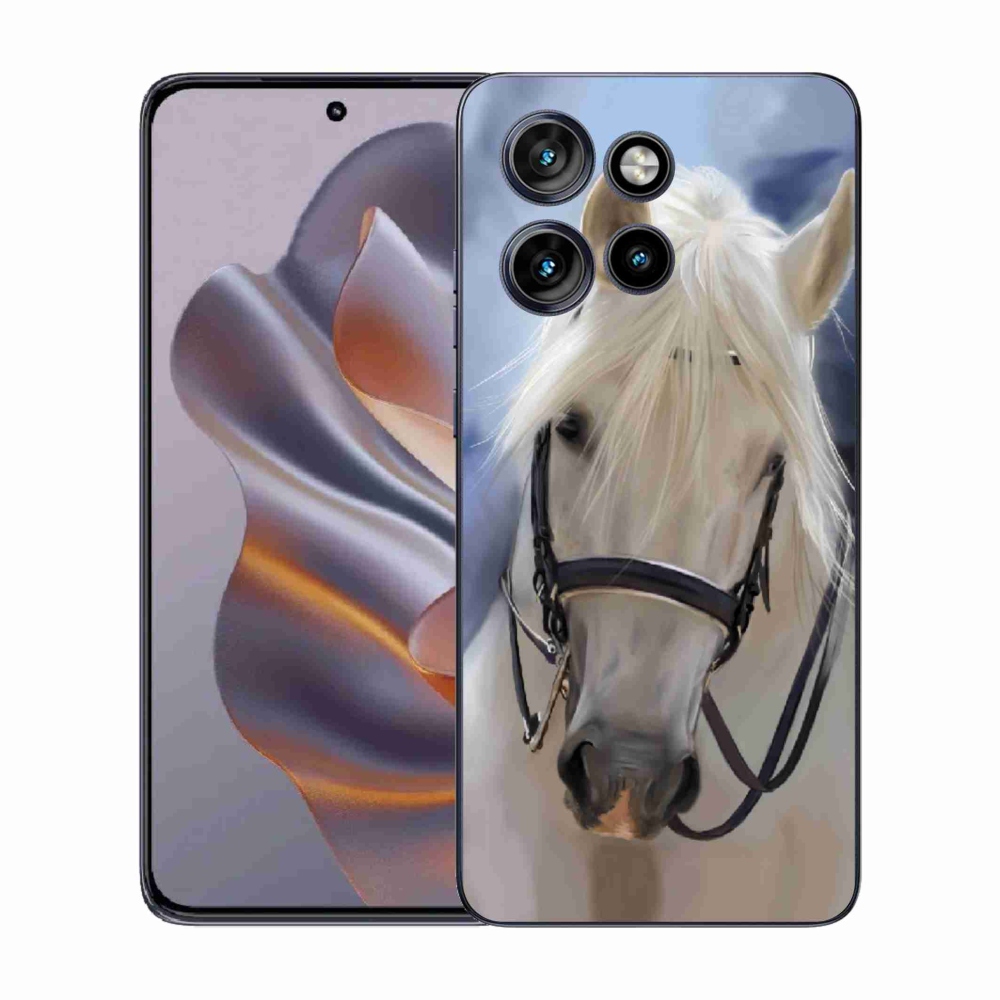 Gelový kryt mmCase na Motorola Edge 50 Neo - bílý kůň