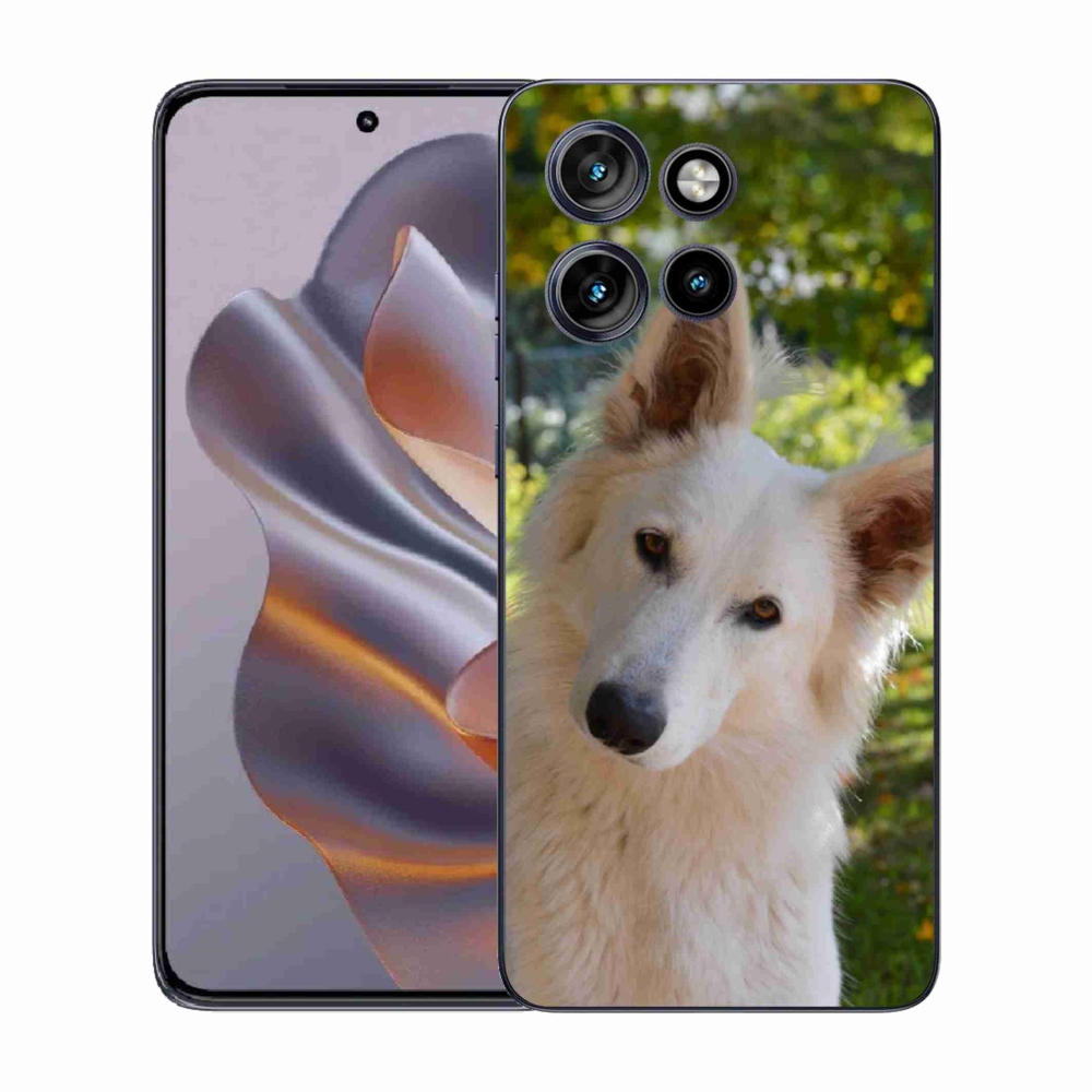 Gelový kryt mmCase na Motorola Edge 50 Neo - bílý švýcarský ovčák 1