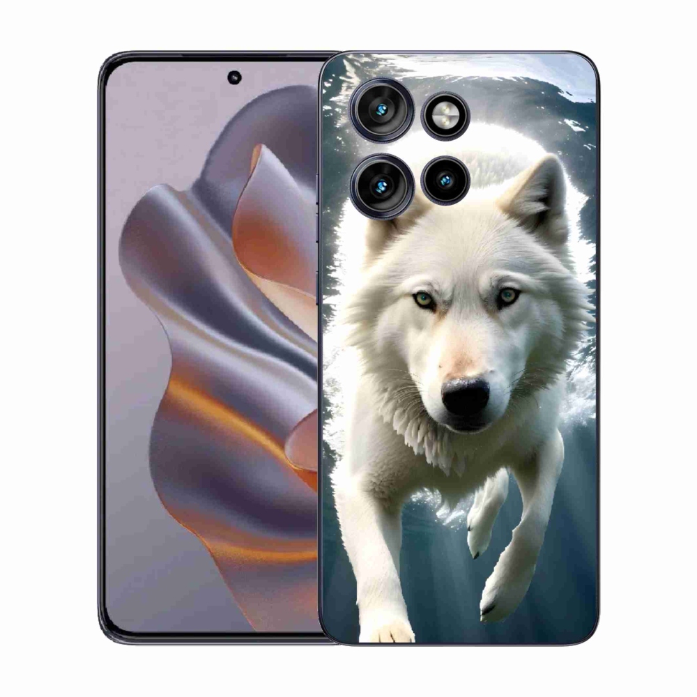 Gelový kryt mmCase na Motorola Edge 50 Neo - bílý vlk