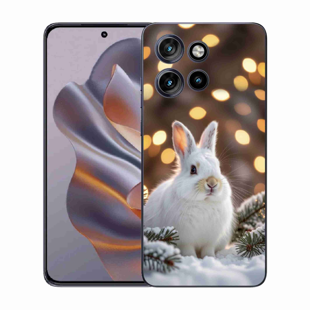 Gelový kryt mmCase na Motorola Edge 50 Neo - bílý zajíc
