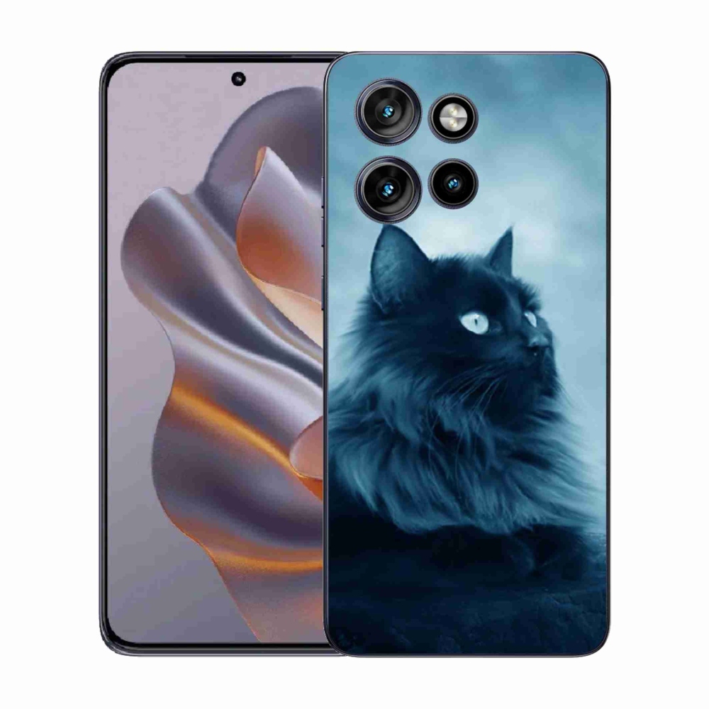 Gelový kryt mmCase na Motorola Edge 50 Neo - černá kočka 1