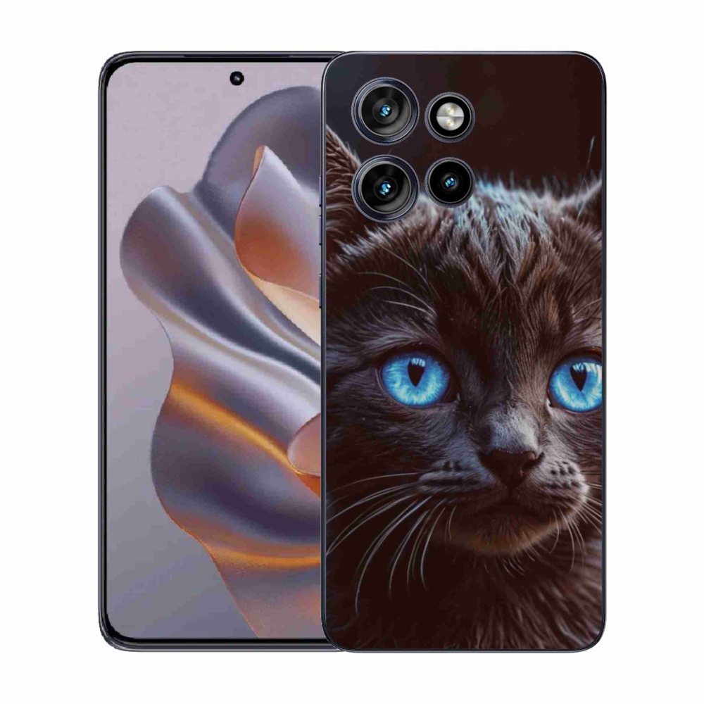 Gelový kryt mmCase na Motorola Edge 50 Neo - černé kotě 2