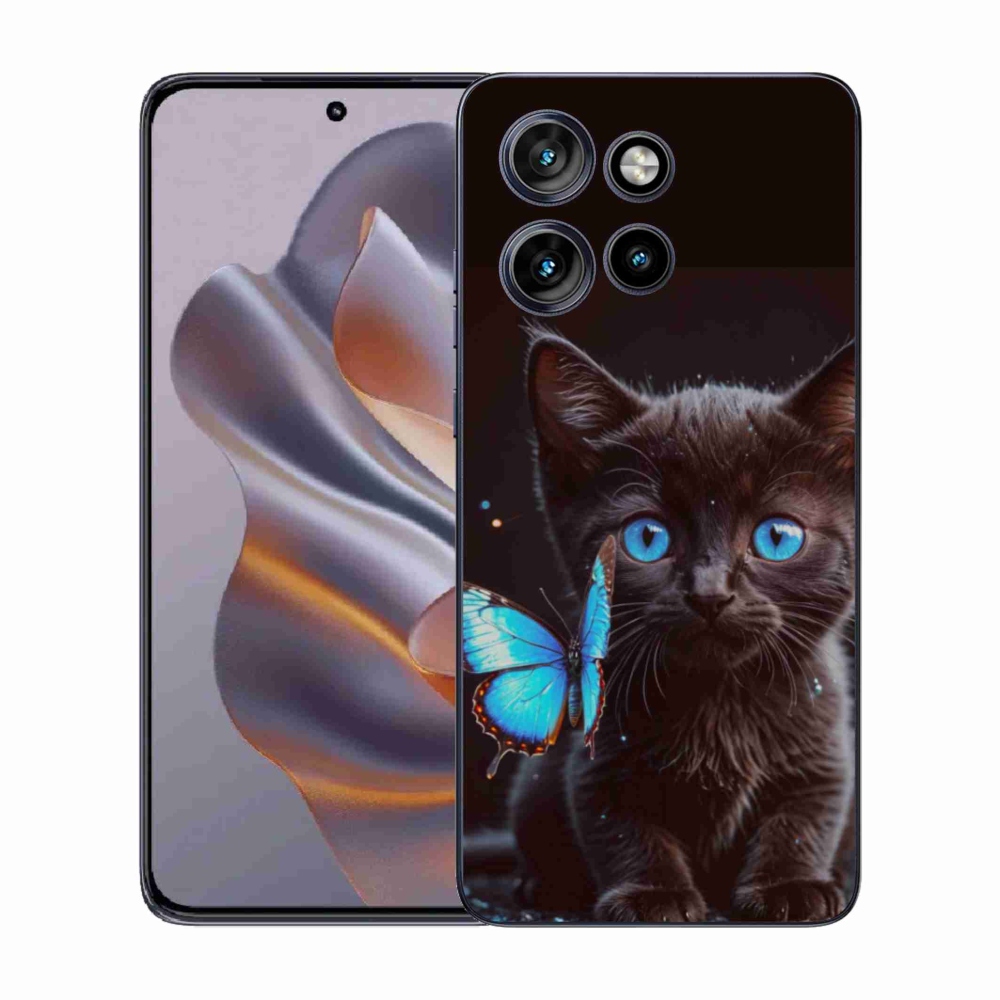 Gelový kryt mmCase na Motorola Edge 50 Neo - černé kotě 3