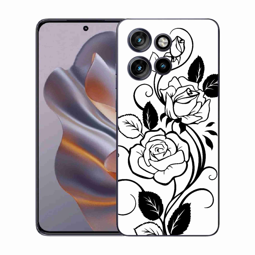 Gelový kryt mmCase na Motorola Edge 50 Neo - černobílá růže