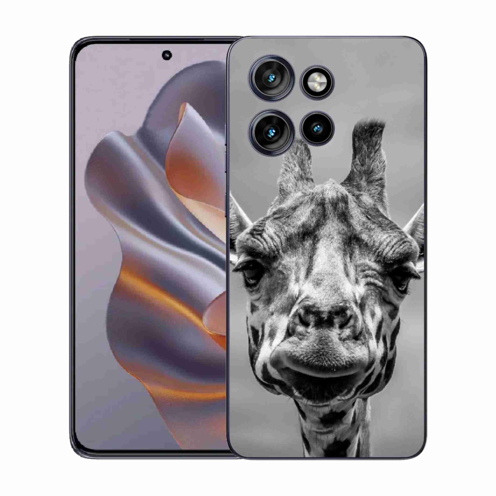 Gelový kryt mmCase na Motorola Edge 50 Neo - černobílá žirafa