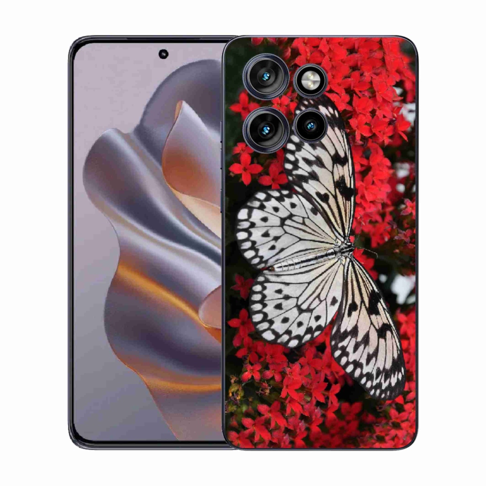 Gelový kryt mmCase na Motorola Edge 50 Neo - černobílý motýl 1