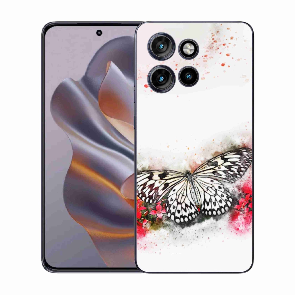 Gelový kryt mmCase na Motorola Edge 50 Neo - černobílý motýl