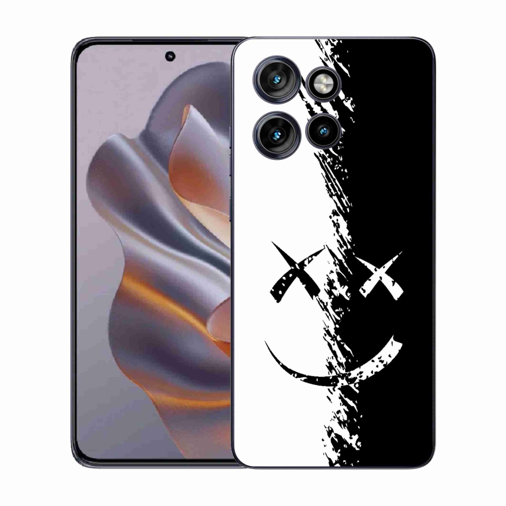 Gelový kryt mmCase na Motorola Edge 50 Neo - černobílý smajlík