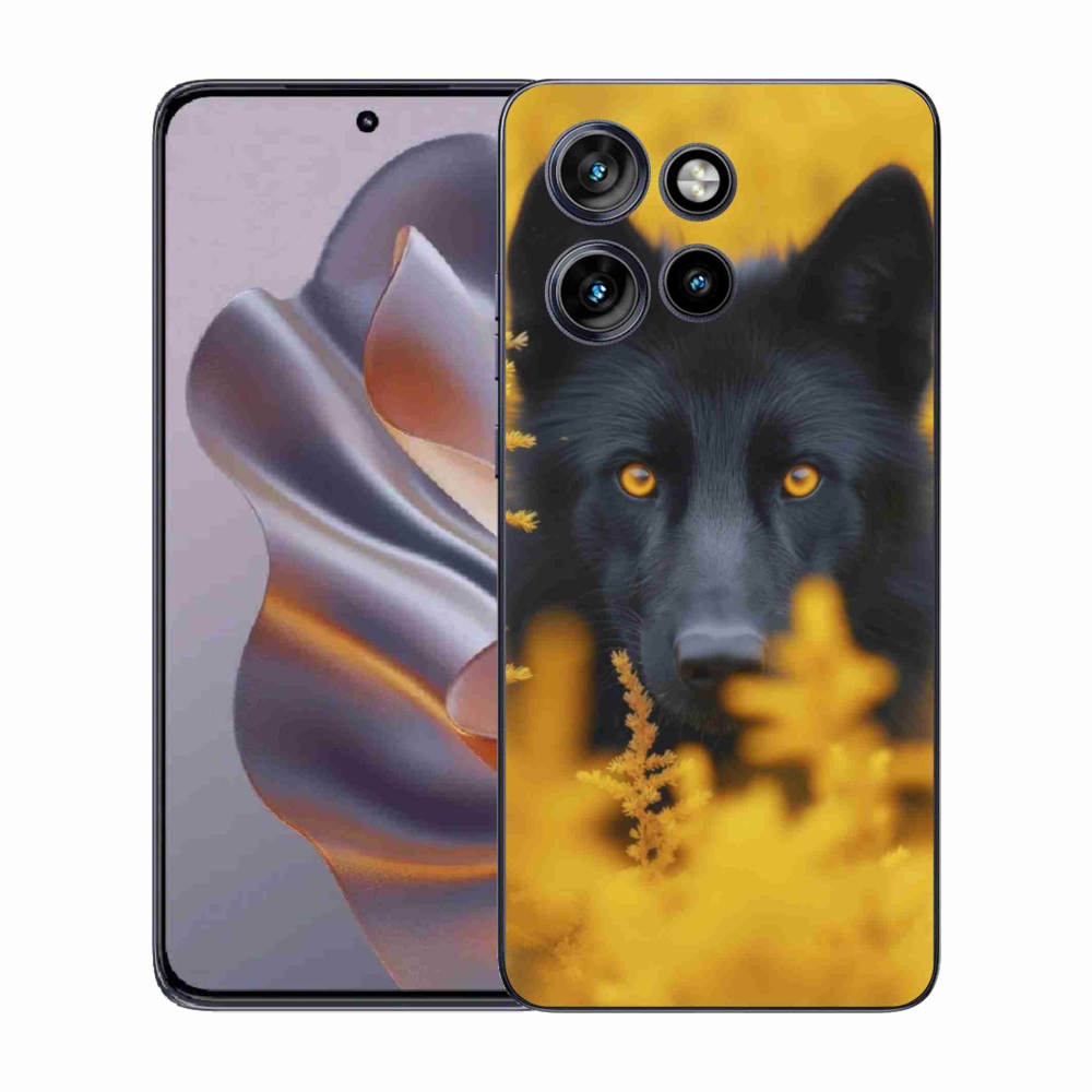 Gelový kryt mmCase na Motorola Edge 50 Neo - černý vlk 2