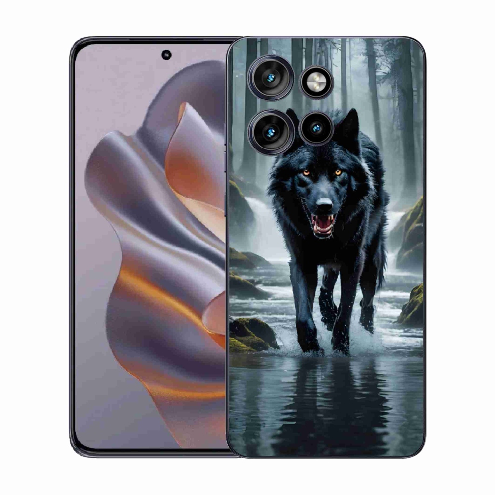 Gelový kryt mmCase na Motorola Edge 50 Neo - černý vlk