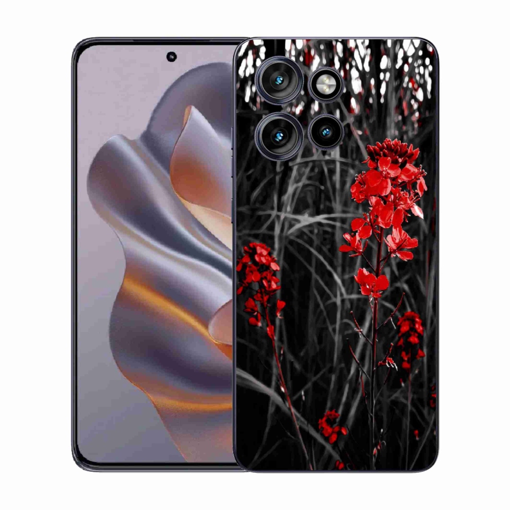 Gelový kryt mmCase na Motorola Edge 50 Neo - červená rostlina