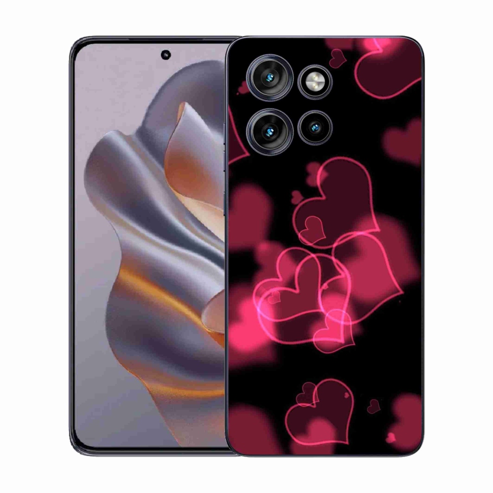 Gelový kryt mmCase na Motorola Edge 50 Neo - červená srdíčka