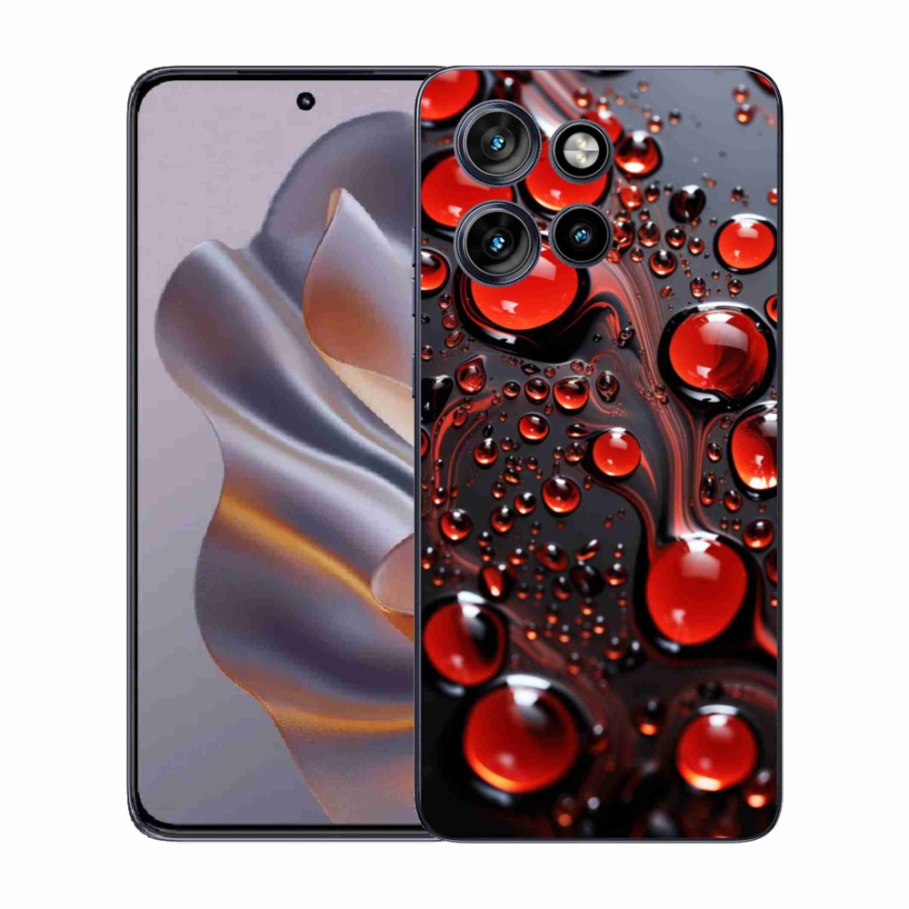 Gelový kryt mmCase na Motorola Edge 50 Neo - červené kapky 2