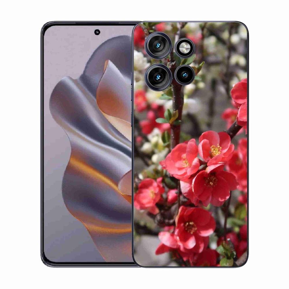 Gelový kryt mmCase na Motorola Edge 50 Neo - červené květy