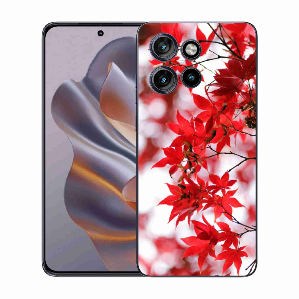 Gelový kryt mmCase na Motorola Edge 50 Neo - červené listy