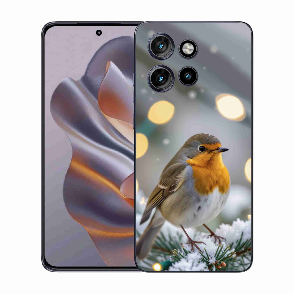 Gelový kryt mmCase na Motorola Edge 50 Neo - červenka v zimě