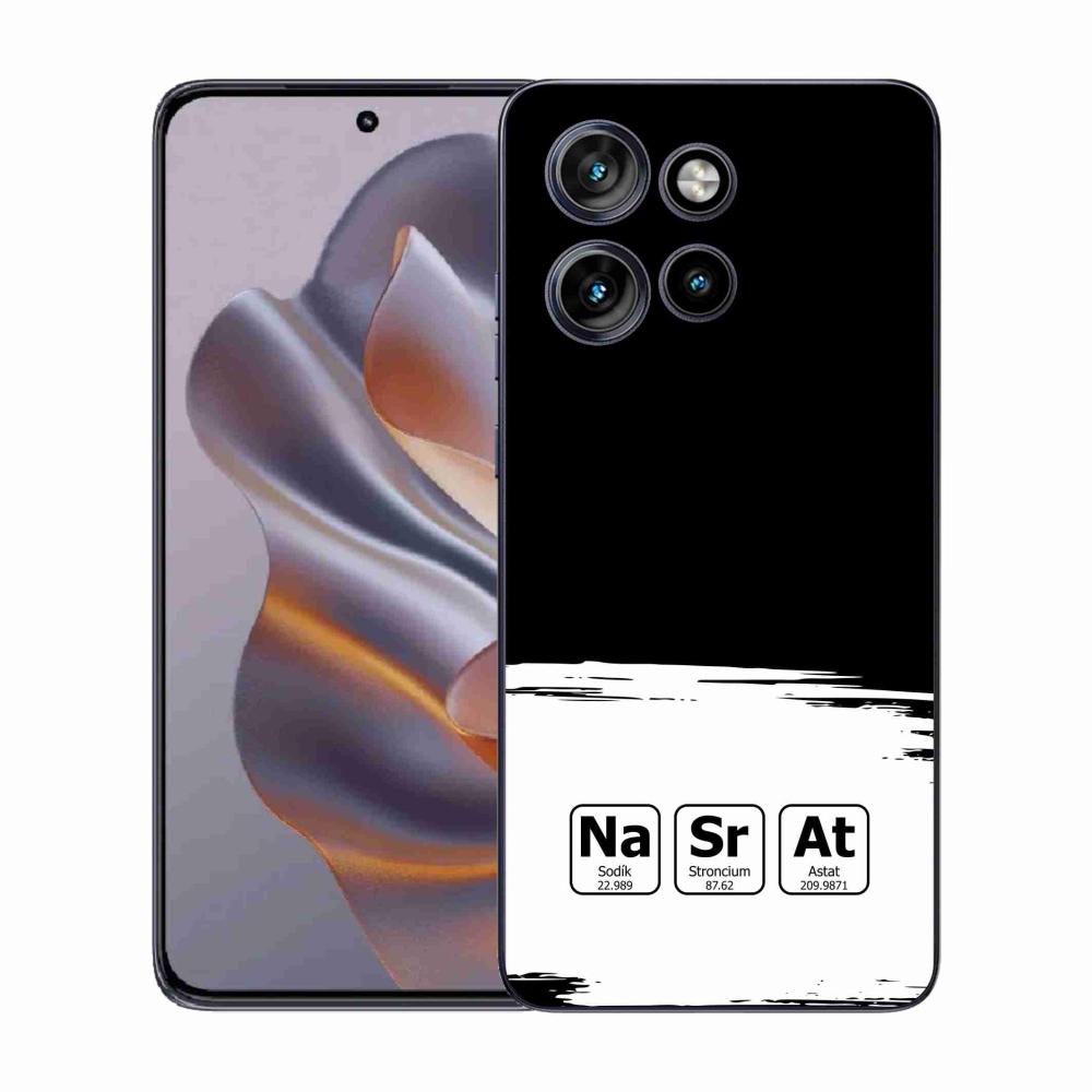 Gelový kryt mmCase na Motorola Edge 50 Neo - chemické prvky bíločerné pozadí