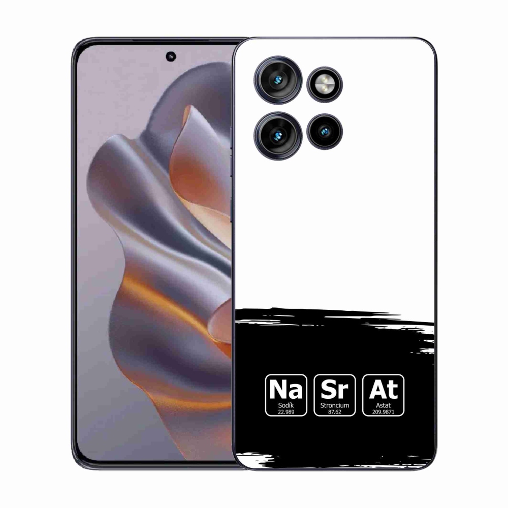 Gelový kryt mmCase na Motorola Edge 50 Neo - chemické prvky černobílé pozadí