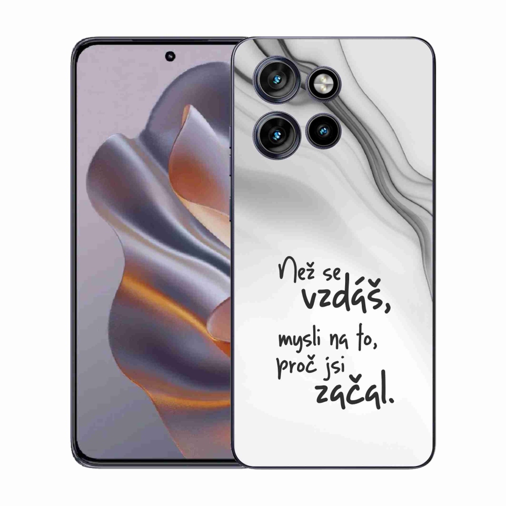 Gelový kryt mmCase na Motorola Edge 50 Neo - citát 2 bílé pozadí