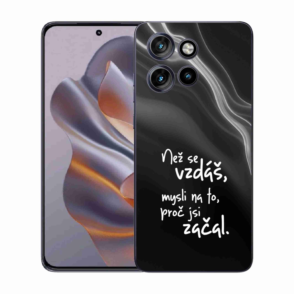 Gelový kryt mmCase na Motorola Edge 50 Neo - citát 2 černé pozadí