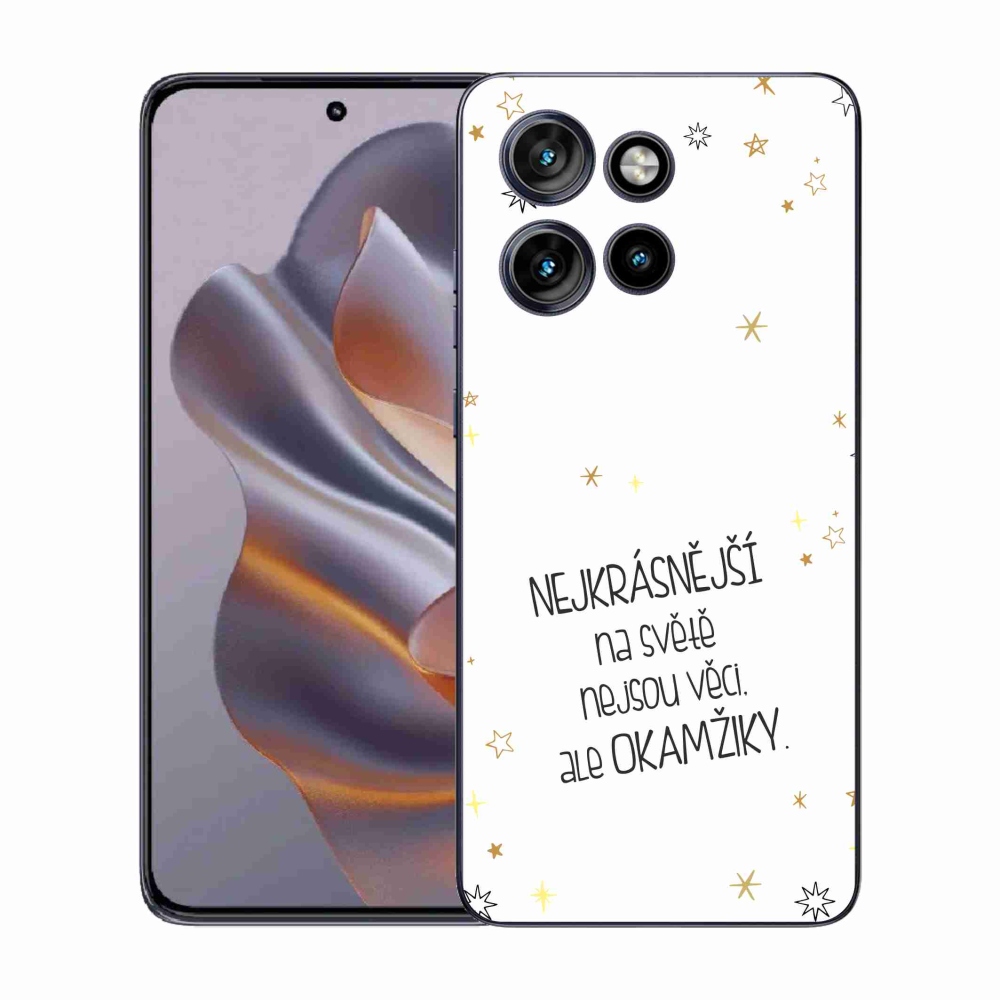 Gelový kryt mmCase na Motorola Edge 50 Neo - citát 4 bílé pozadí