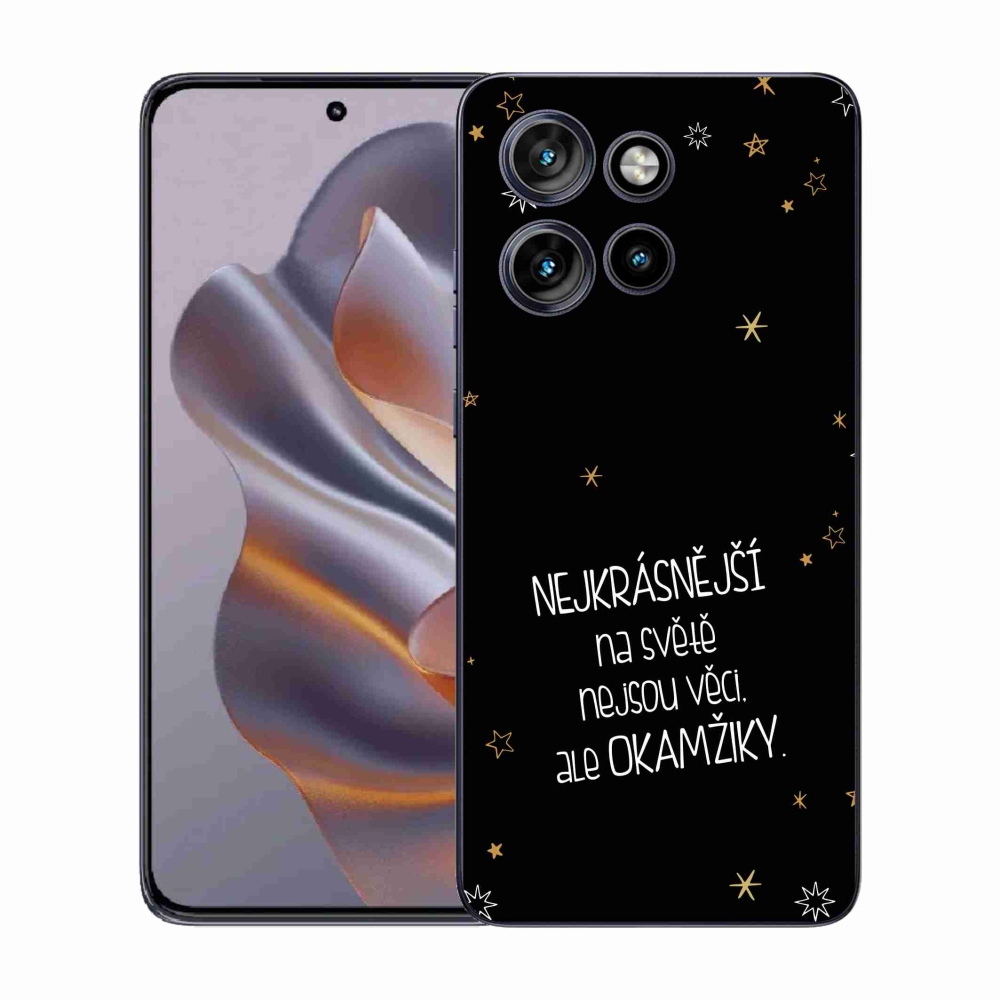 Gelový kryt mmCase na Motorola Edge 50 Neo - citát 4 černé pozadí