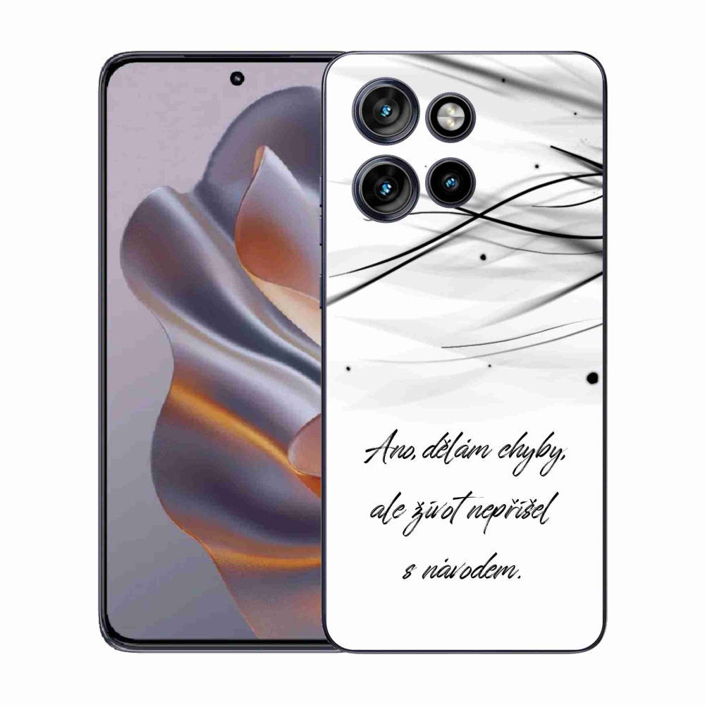 Gelový kryt mmCase na Motorola Edge 50 Neo - citát bílé pozadí