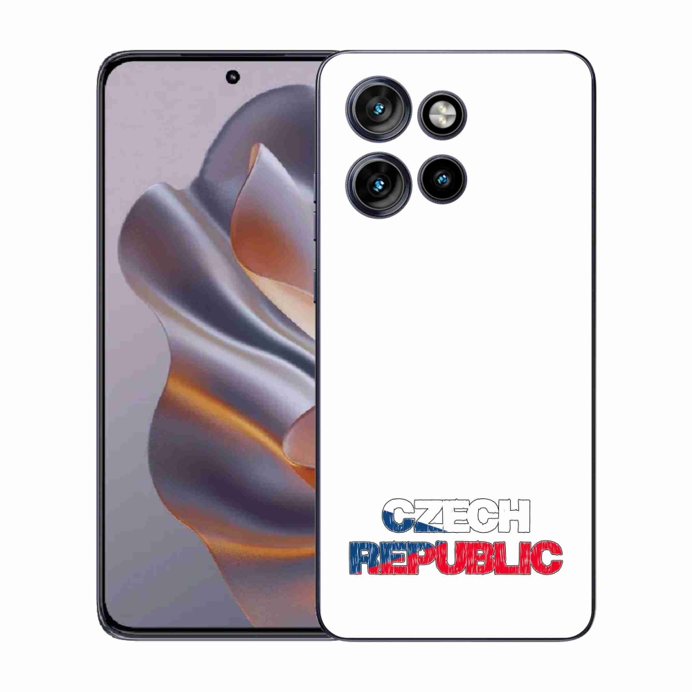 Gelový kryt mmCase na Motorola Edge 50 Neo - Czech Republic bílé pozadí