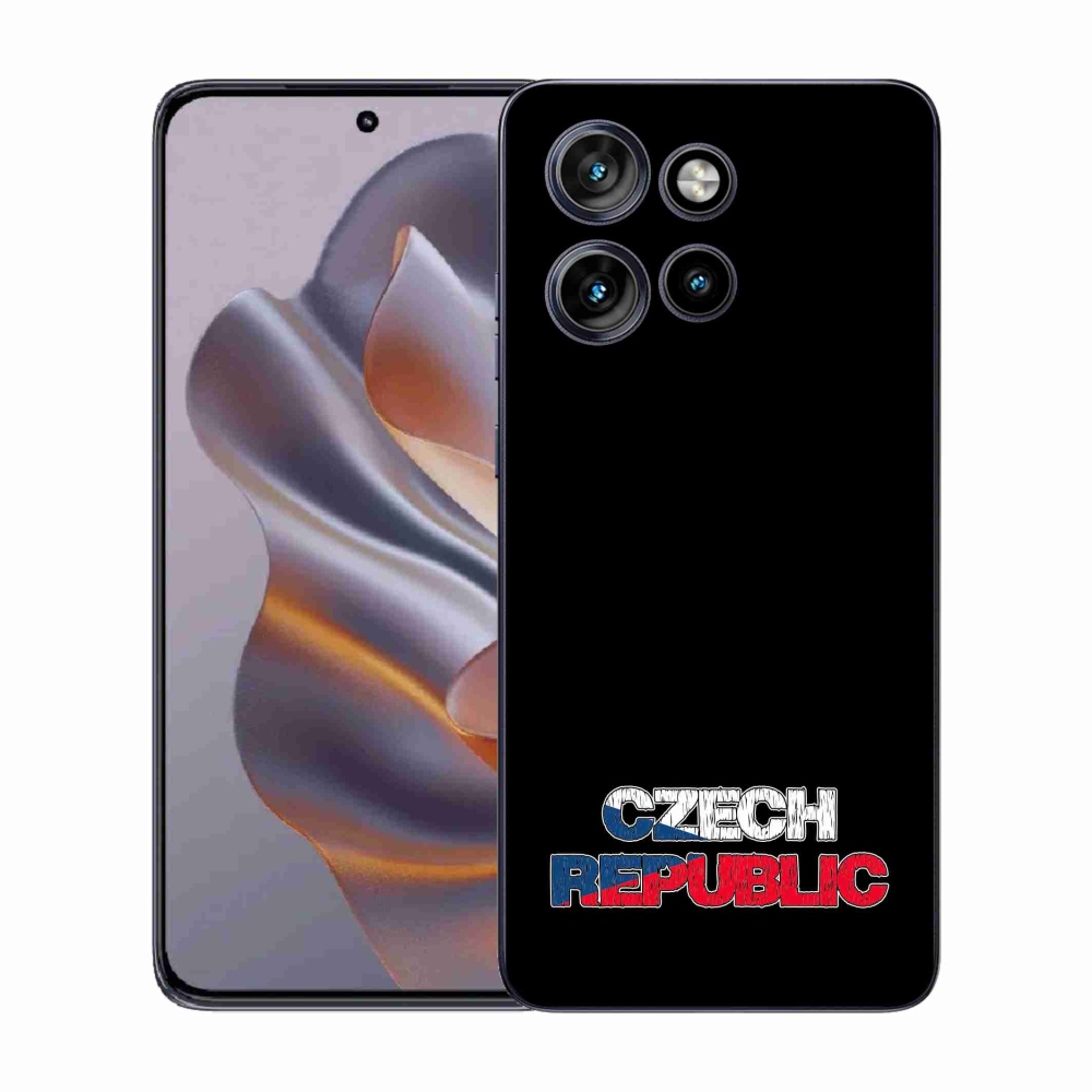 Gelový kryt mmCase na Motorola Edge 50 Neo - Czech Republic černé pozadí
