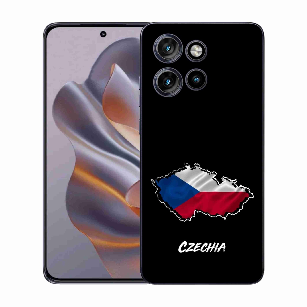 Gelový kryt mmCase na Motorola Edge 50 Neo - Czechia černé pozadí