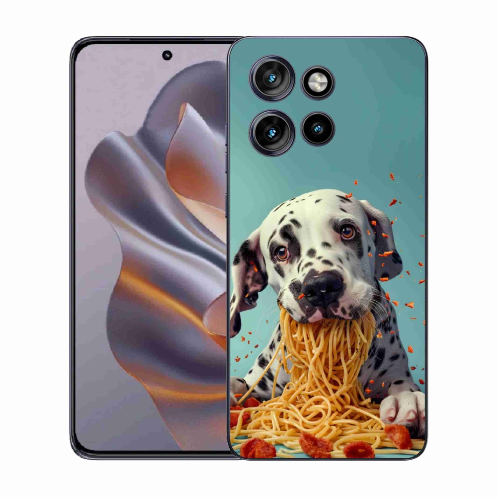 Gelový kryt mmCase na Motorola Edge 50 Neo - dalmatin a špagety