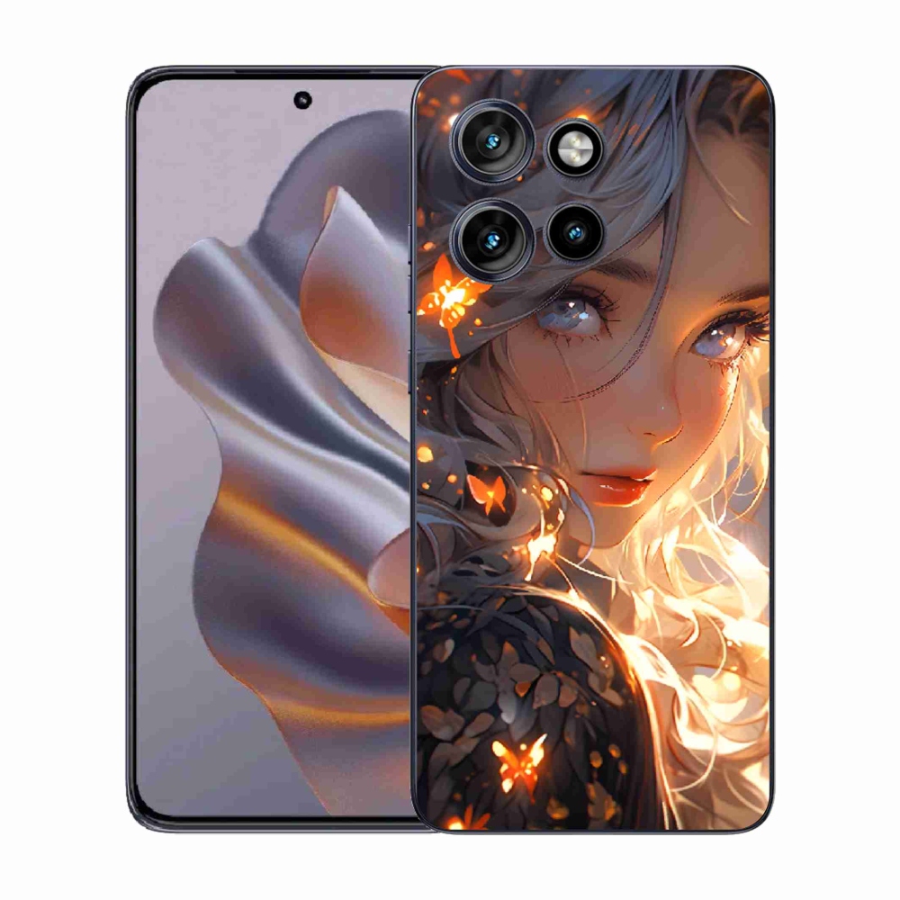 Gelový kryt mmCase na Motorola Edge 50 Neo - dívka a motýli