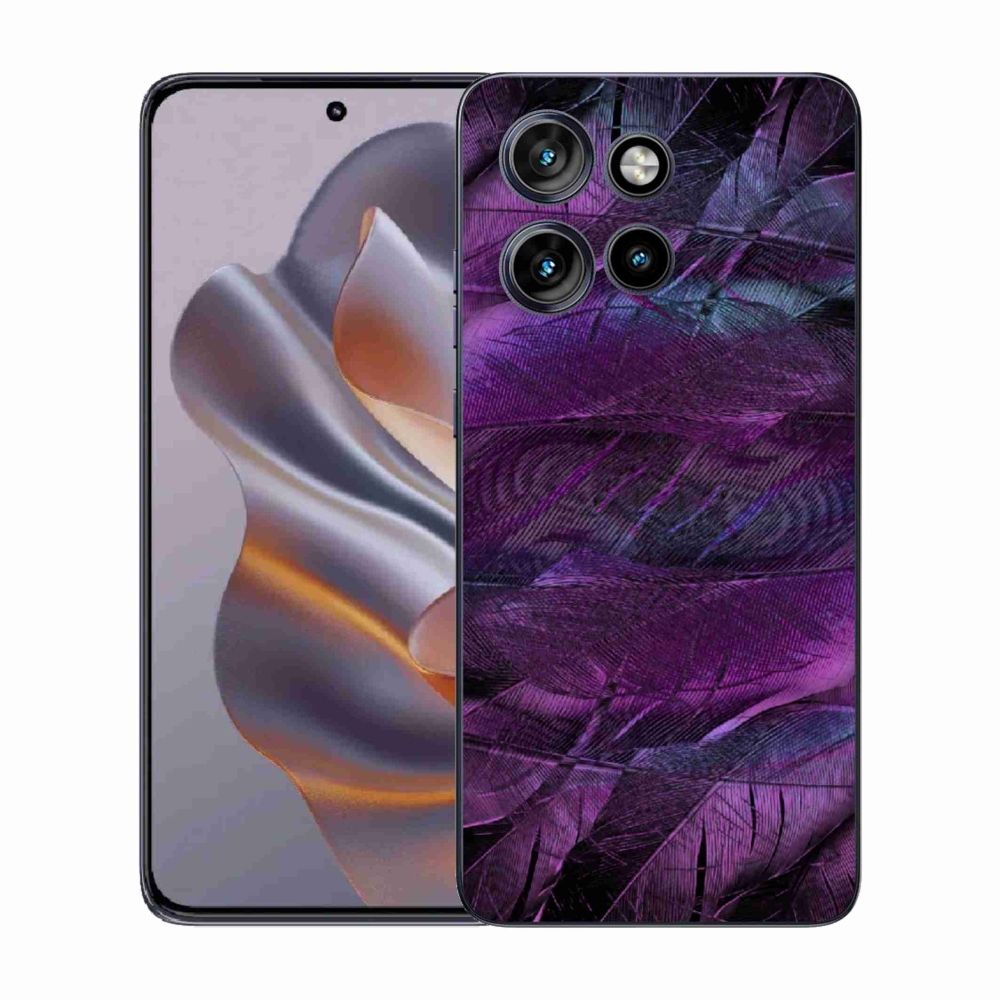 Gelový kryt mmCase na Motorola Edge 50 Neo - fialová pírka