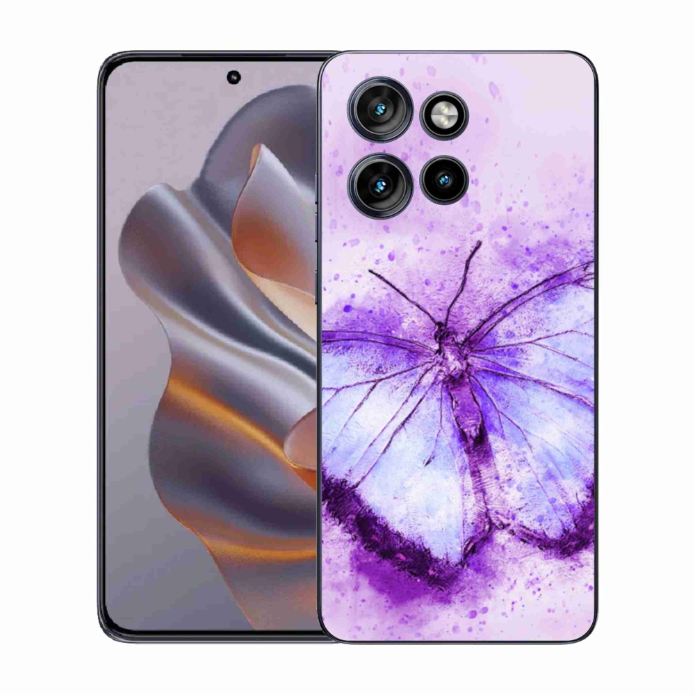 Gelový kryt mmCase na Motorola Edge 50 Neo - fialový motýl