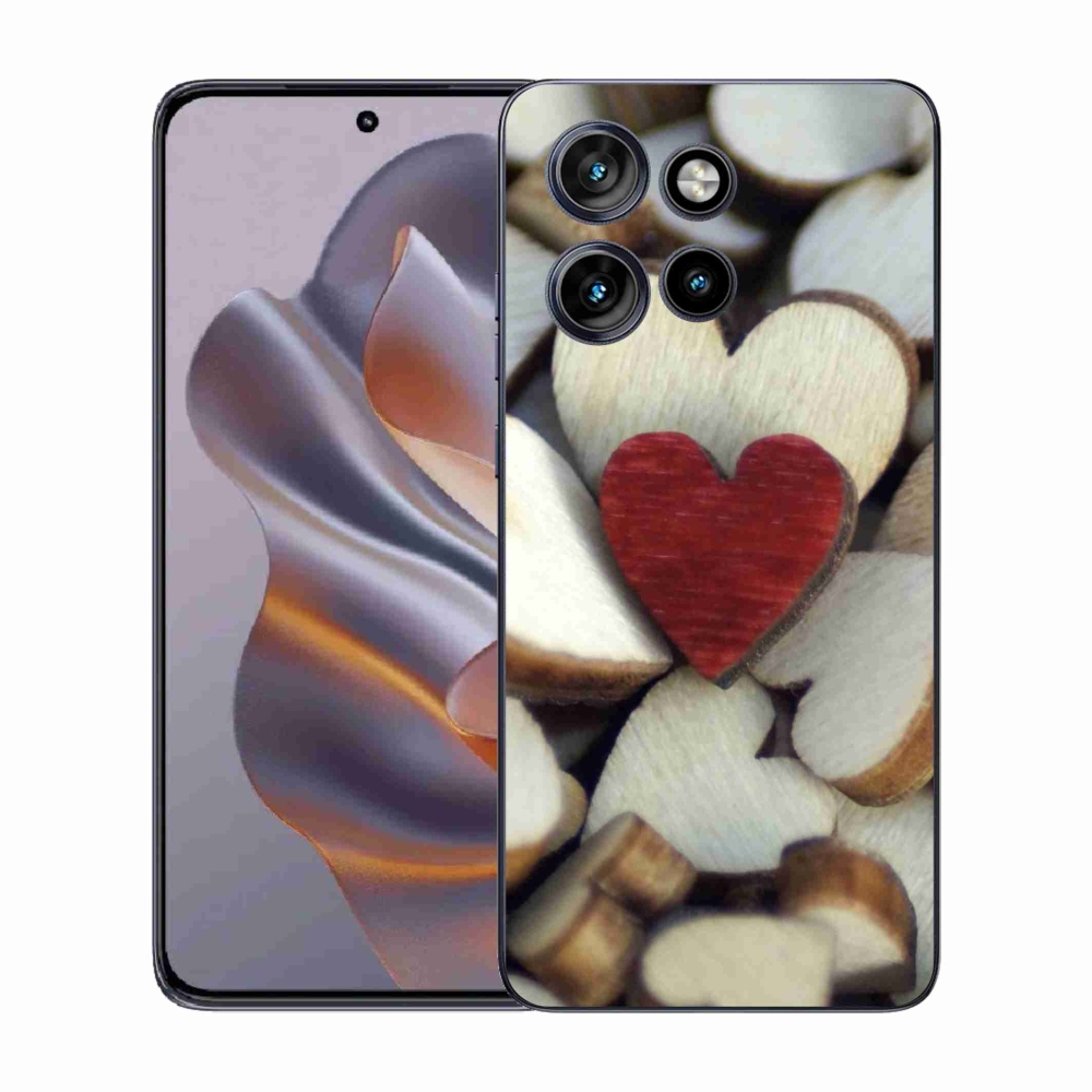 Gelový kryt mmCase na Motorola Edge 50 Neo - gravírované červené srdce 