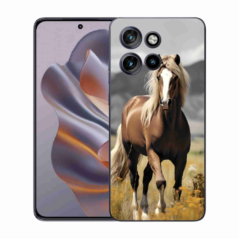 Gelový kryt mmCase na Motorola Edge 50 Neo - hnědý kůň 1