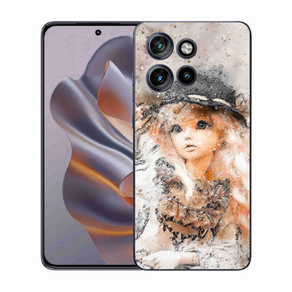 Gelový kryt mmCase na Motorola Edge 50 Neo - holčička s kloboukem