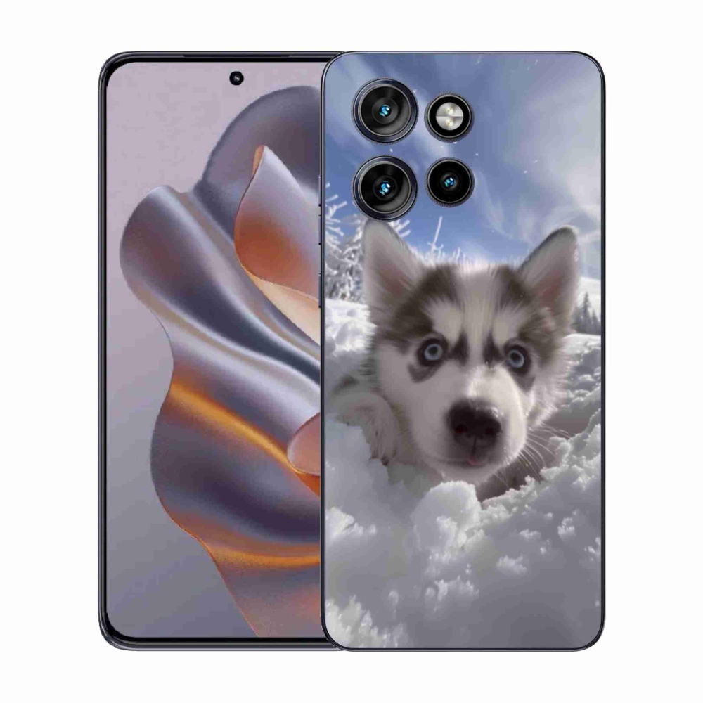 Gelový kryt mmCase na Motorola Edge 50 Neo - husky ve sněhu