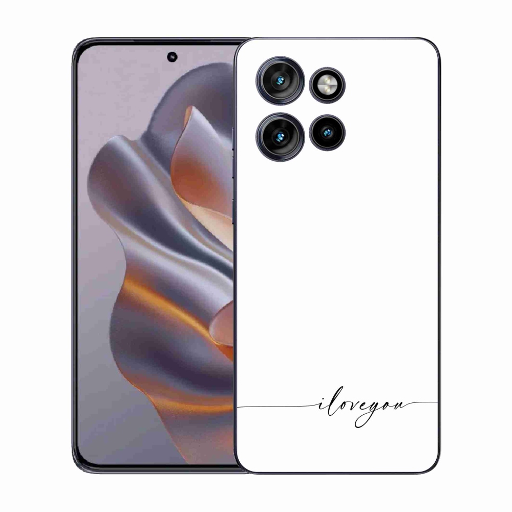 Gelový kryt mmCase na Motorola Edge 50 Neo - I love you bílé pozadí