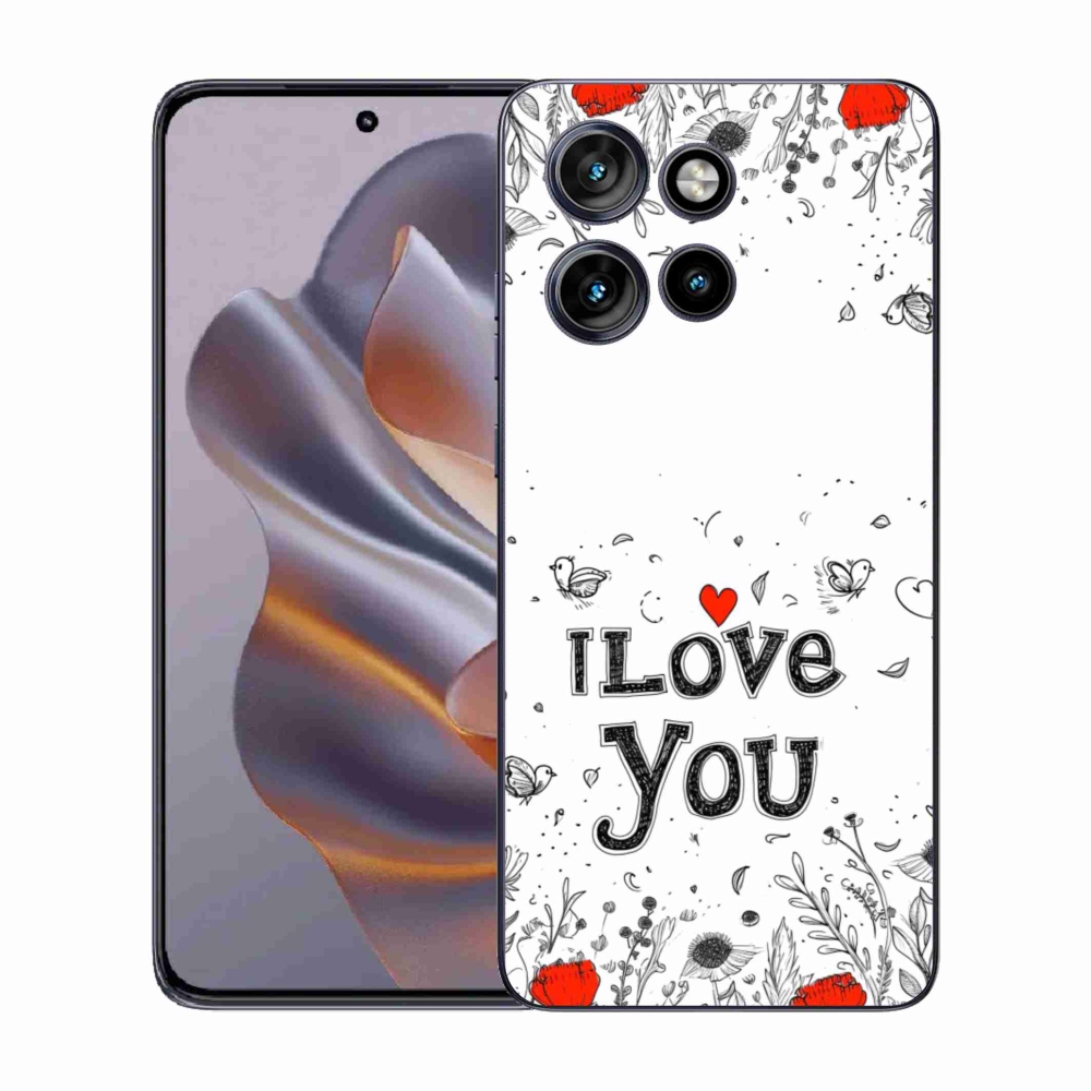 Gelový kryt mmCase na Motorola Edge 50 Neo - I love you bílé pozadí
